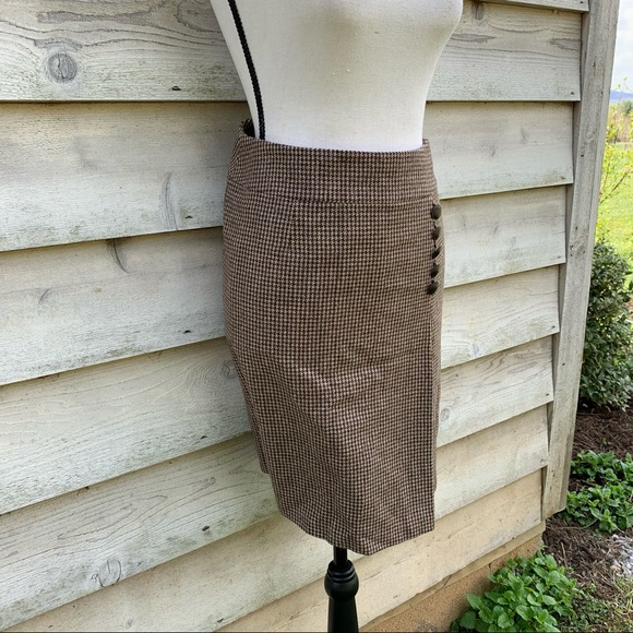 Vintage 90s Talbots Plaid Houndstooth Mini Skirt - Picture 2 of 15